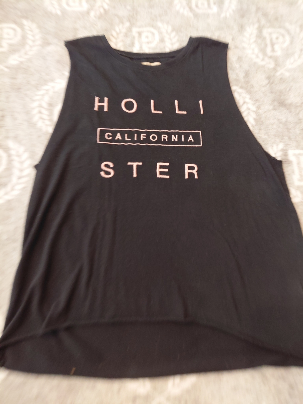 Hollister Black Tank with Pink California Logo
